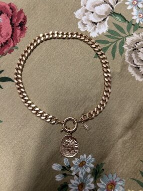 Revolve gold tone, choker style chunky necklace